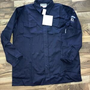 Oberon Fr Navy Arc Rated Button Down Workwear Shirt Mens Sz XL NWT